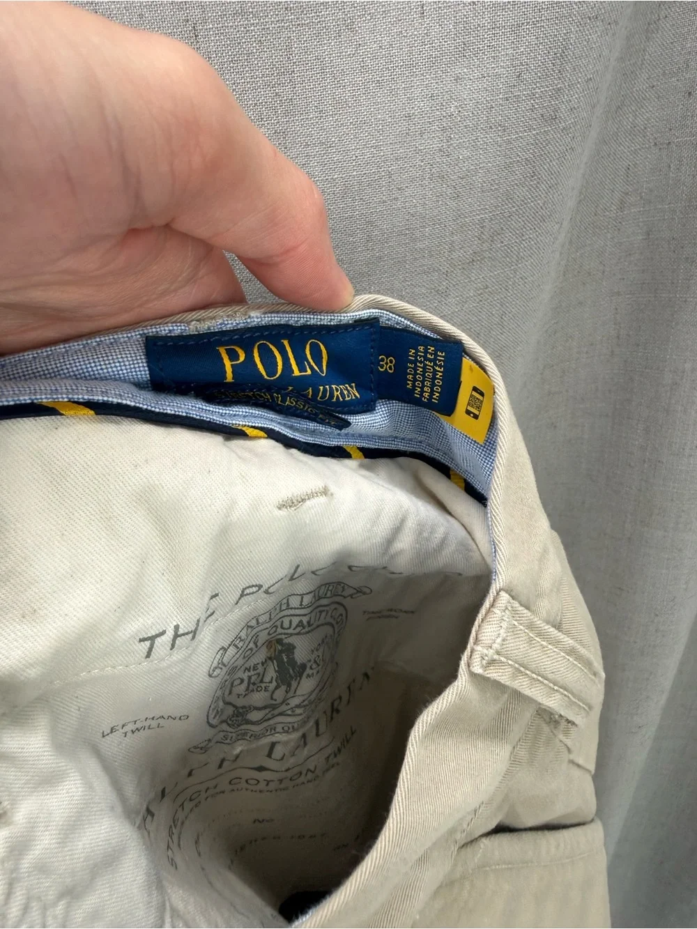 Polo Ralph Lauren Chino Shorts Mens Size 38 Beige Stretch Classic Fit Golf